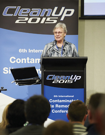 EPA Victoria Chair Ms Cheryl Batagol presents the Brian Robinson memorial lecture at CleanUp 2015, Melbourne