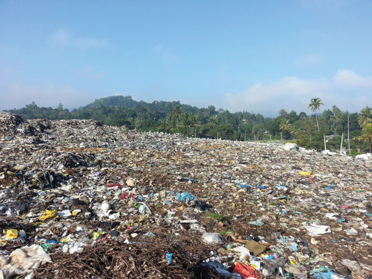 A municipal solid waste site in Sri Lanka 